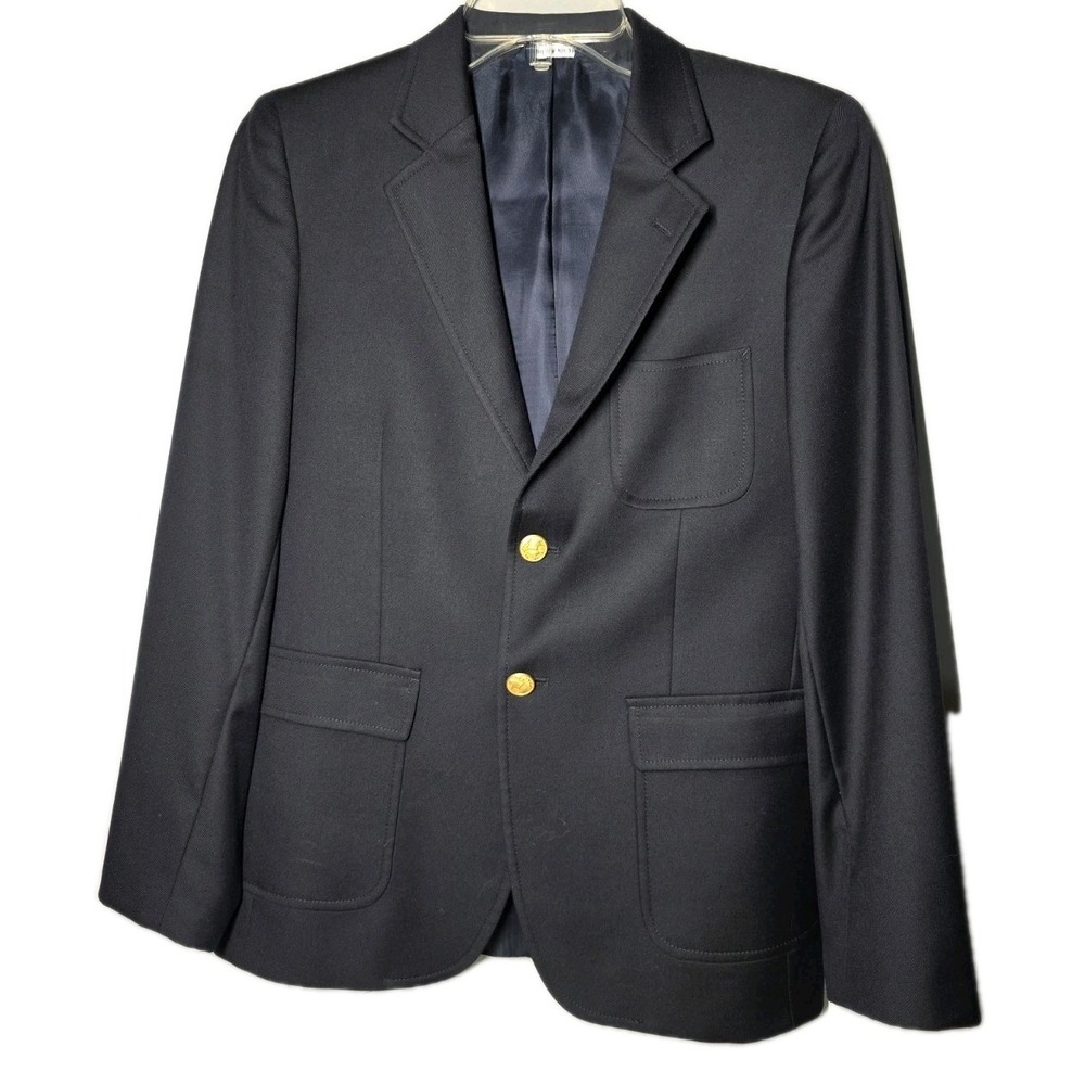 Brooks Brothers Blazer Jrs 16 Loro Piana Superfine Wool‎ Gold Buttons Classic